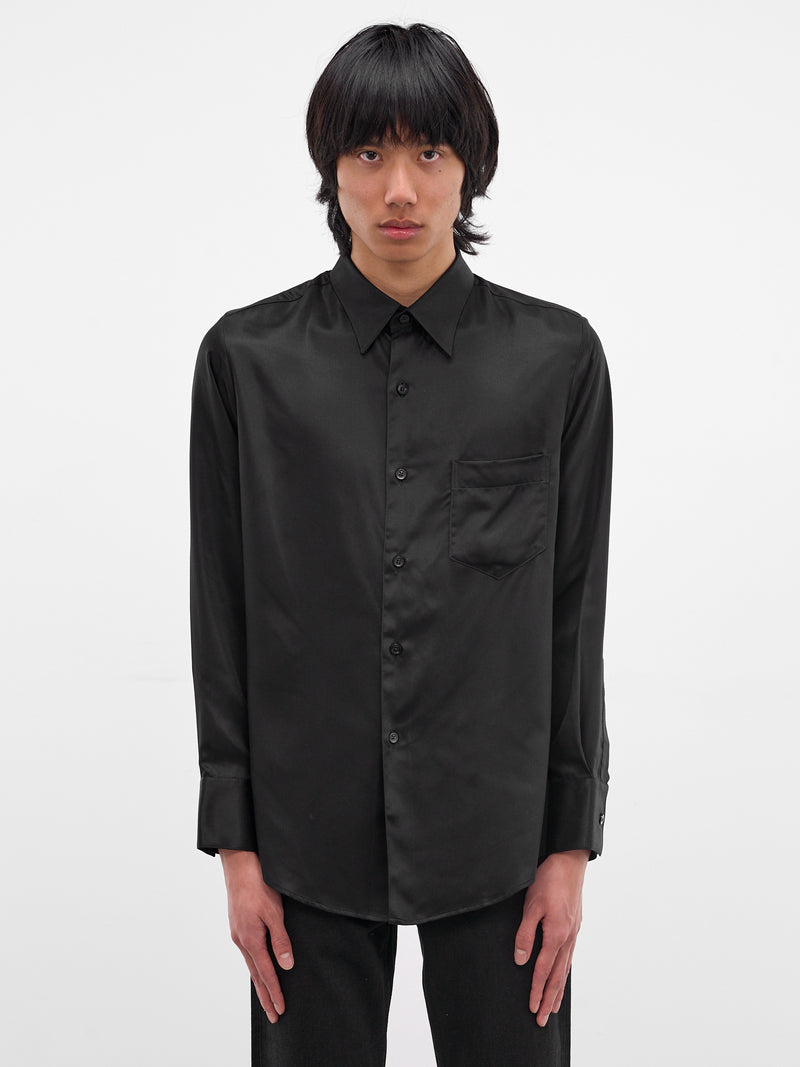 Black Tencel Button-Up Shirt (SH20-BLACK)