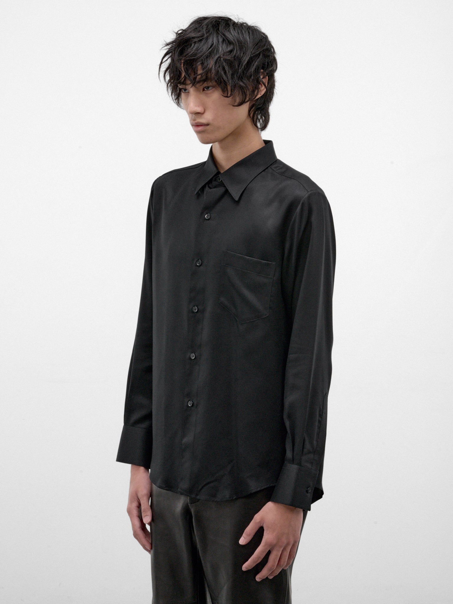 Black Tencel Classic Shirt (SH20-FW26-BLACK)