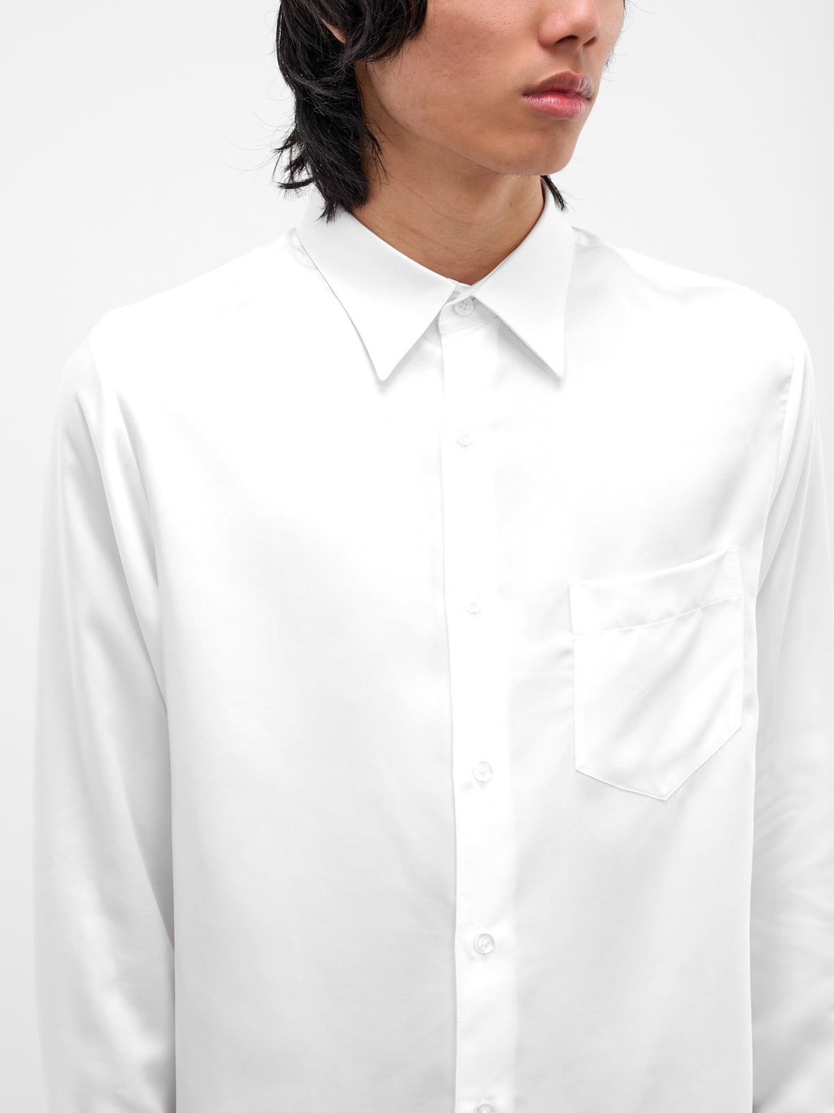 White Cotton Button-Up Shirt (SH20-WHITE)