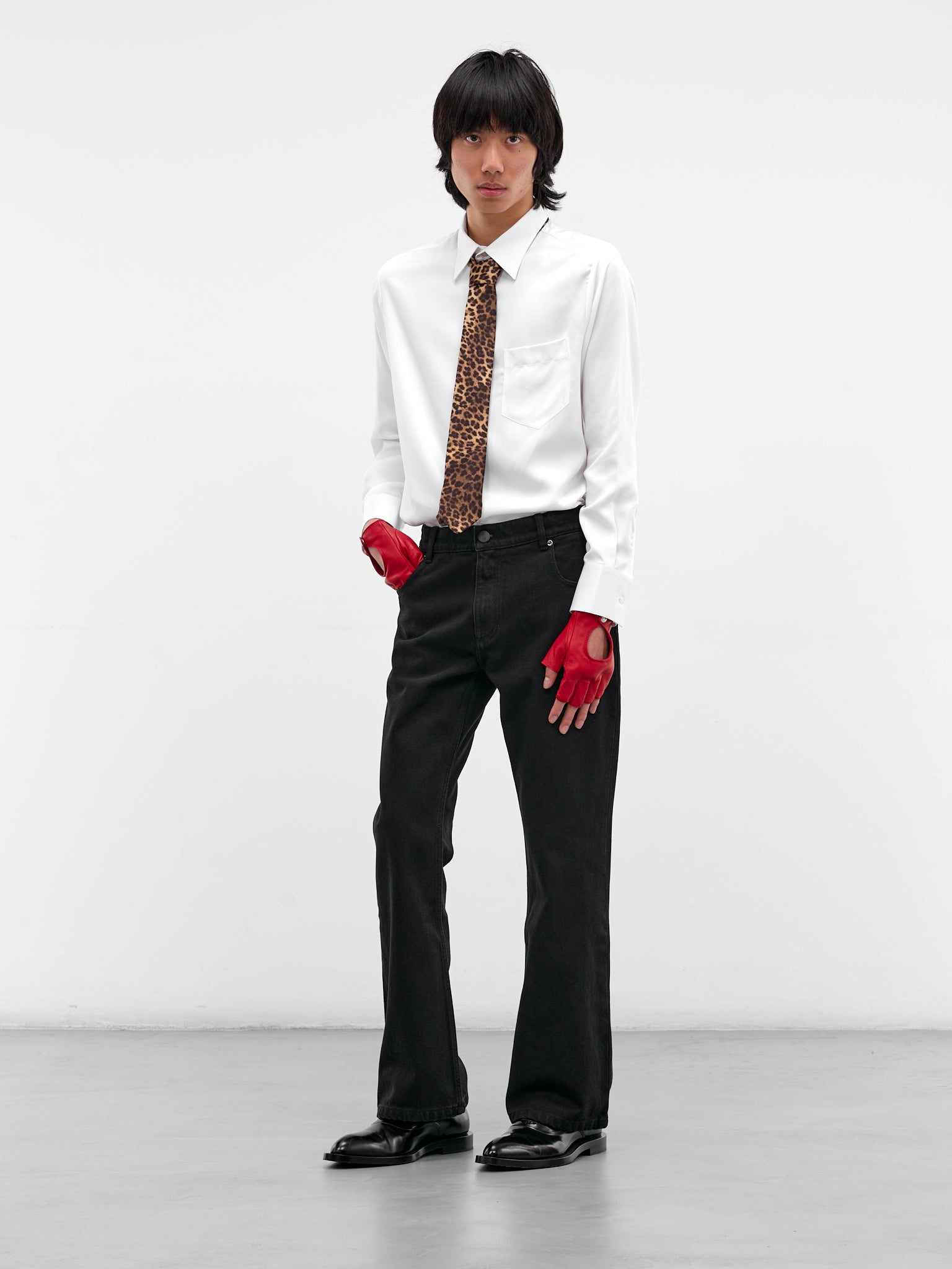 White Cotton Button-Up Shirt (SH20-WHITE)