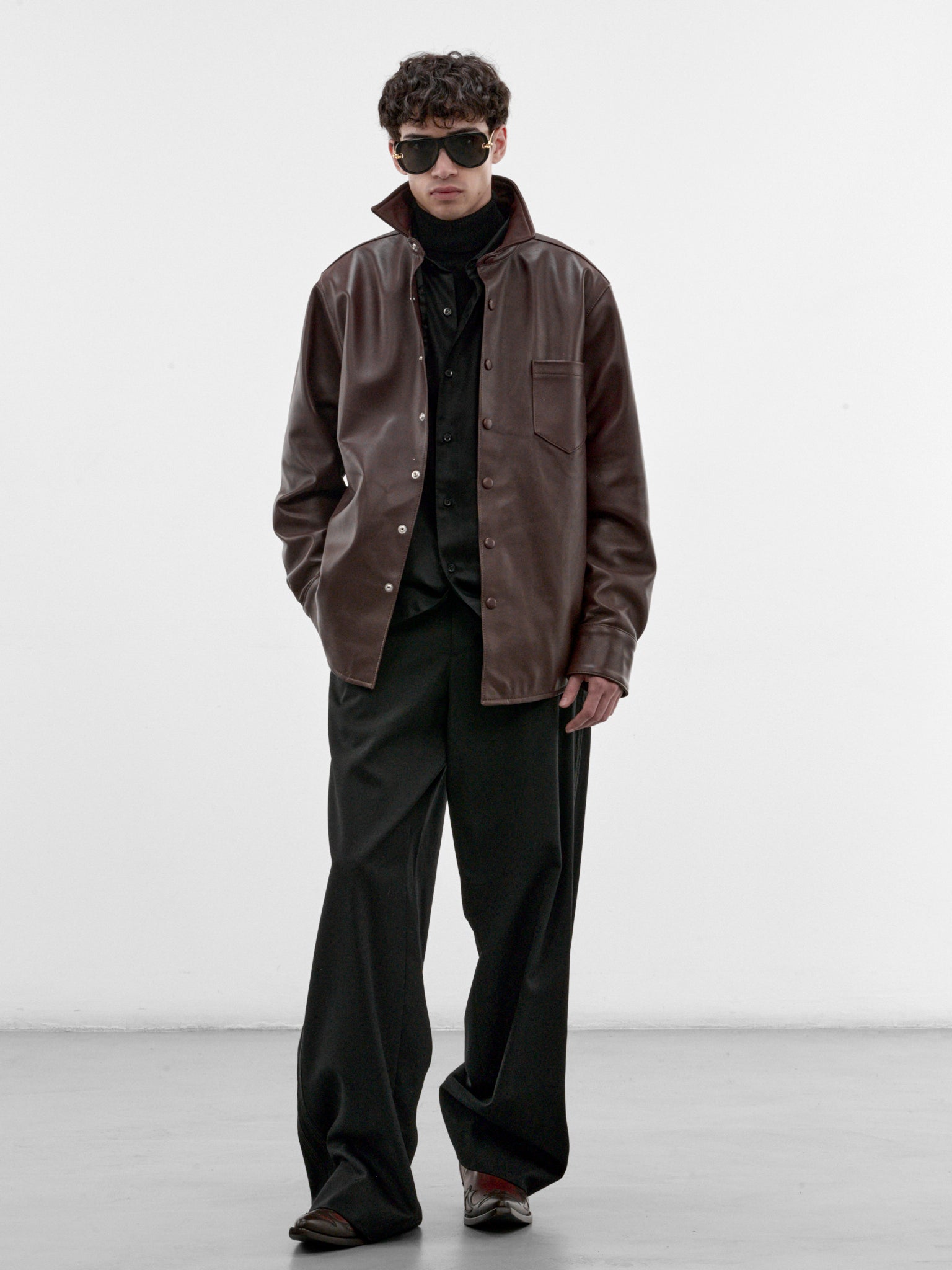 Brown Check Belted Caban Coat (SH20L-BROWN)