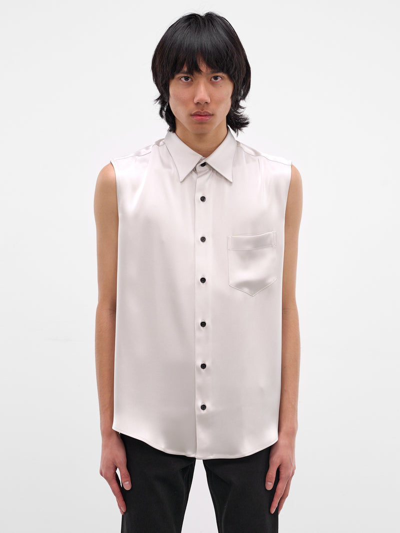 Gray Satin Button-Up Shirt Vest (SH23-LIGHT)