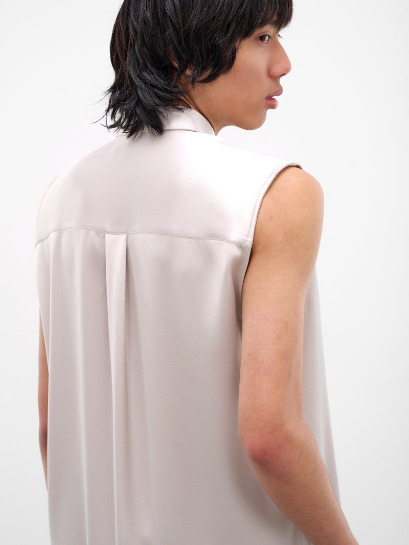 Gray Satin Button-Up Shirt Vest (SH23-LIGHT)