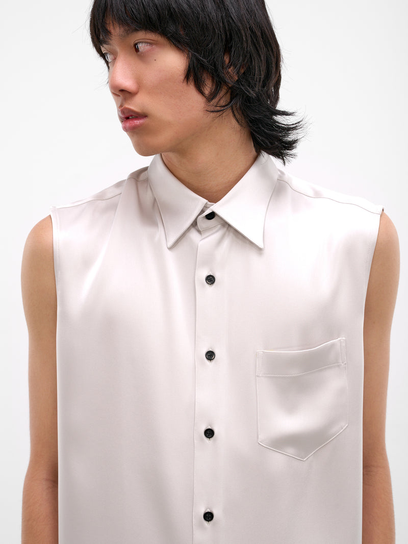 Gray Satin Button-Up Shirt Vest (SH23-LIGHT)