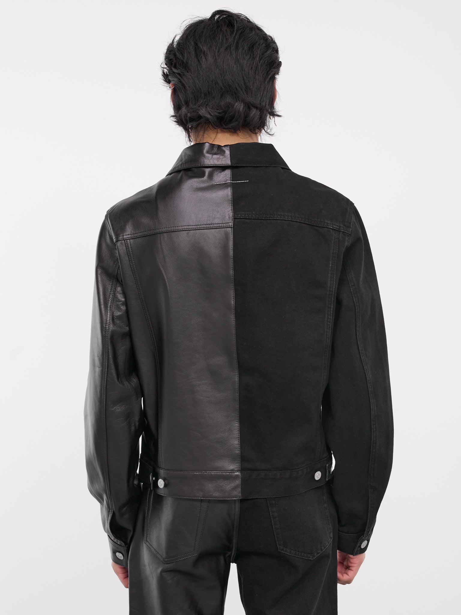 Split Denim Jacket (SH2AM0007-S30743-BLACK-BROWN)