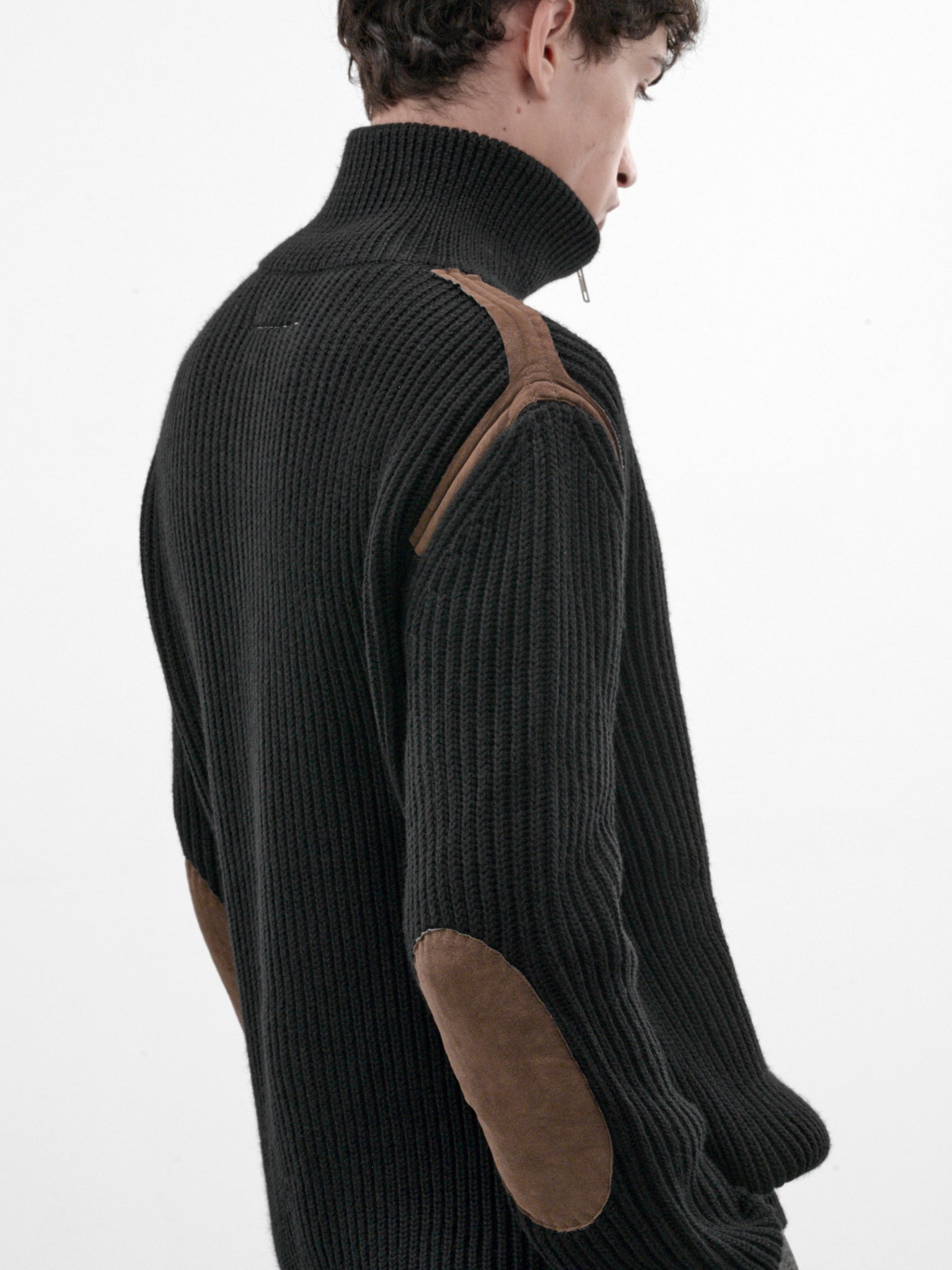 Black Ribbed Zip Cardigan (SH2AM0081-M13344-BLACK)