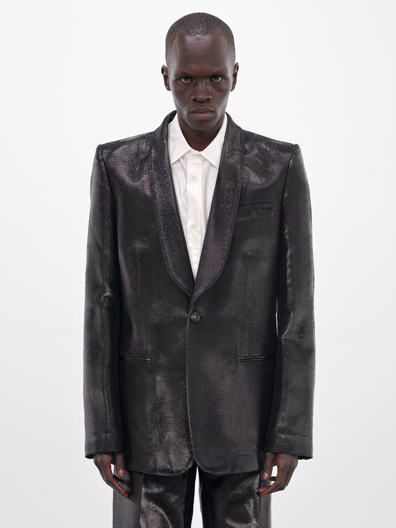 Black Jacquard Metallic Shine Blazer (SH2BN0015-M35610-900-BLACK)