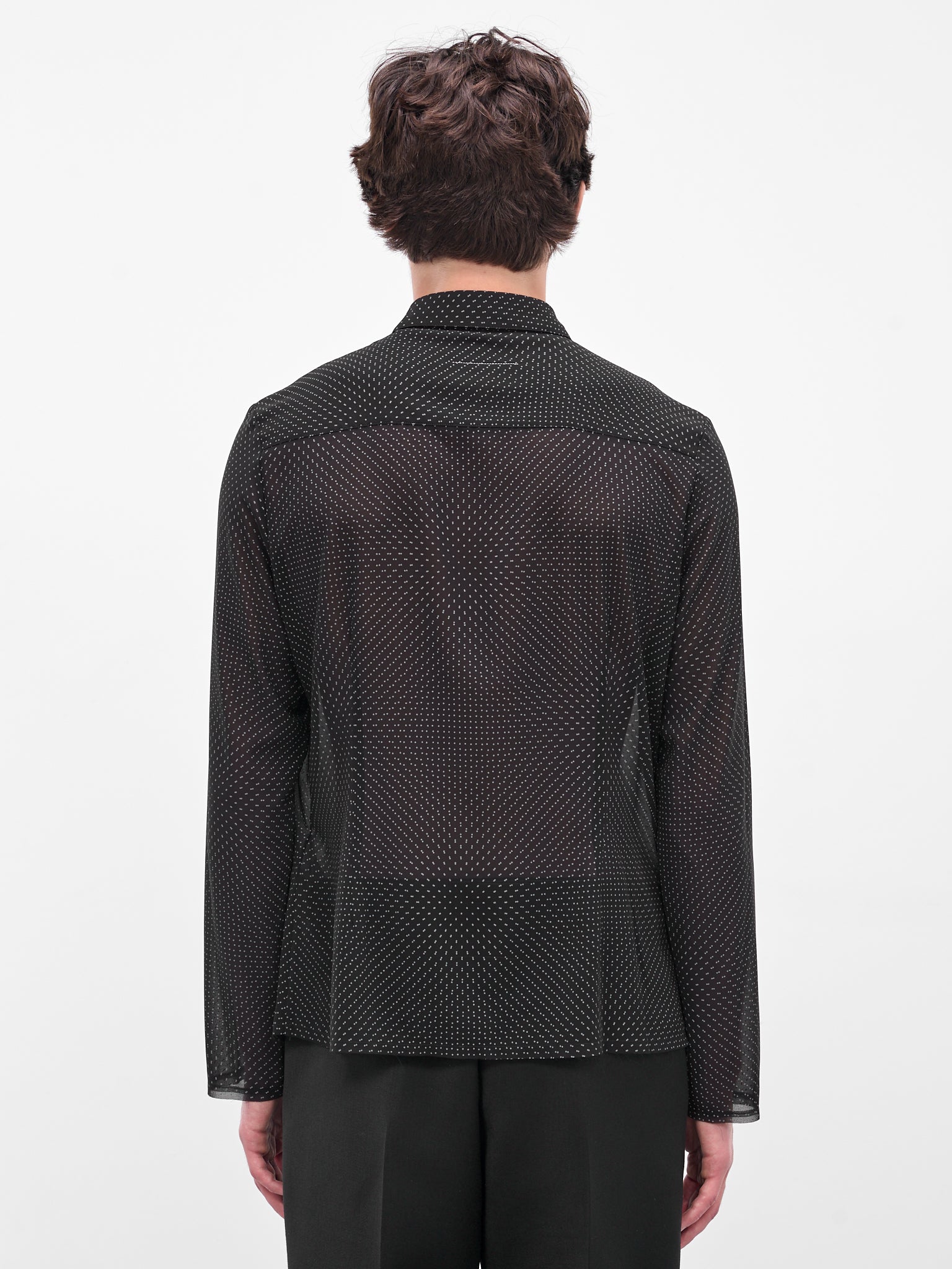 Black Sheer Chiffon Star Shirt (SH2DT0023-M35632-001S-BLACK)