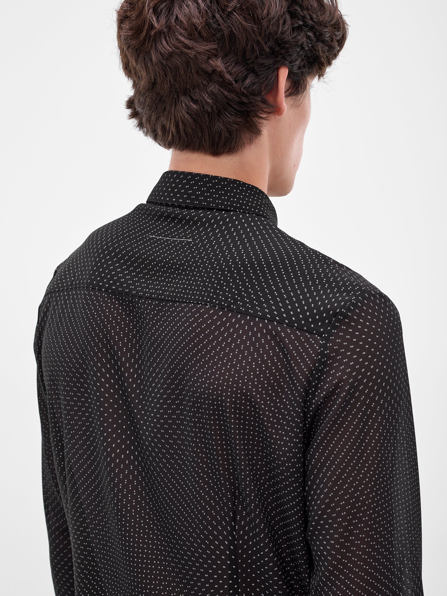 Black Sheer Chiffon Star Shirt (SH2DT0023-M35632-001S-BLACK)