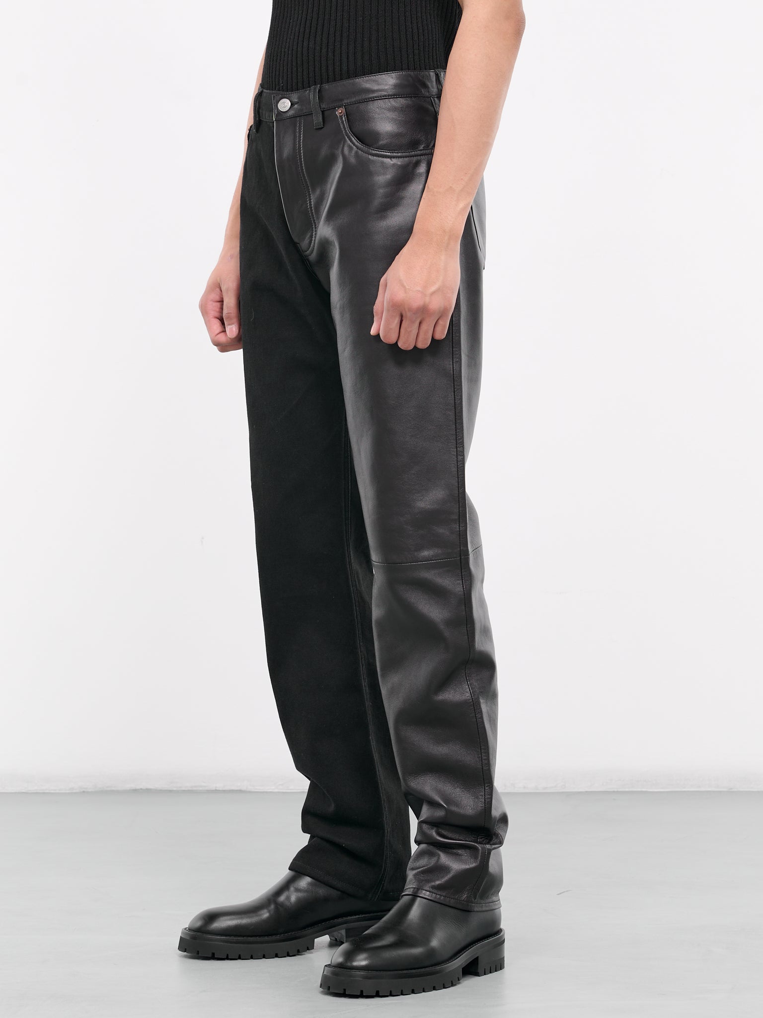 Split Denim Jeans (SH2LA0005-S30743-BLACK-BROWN)