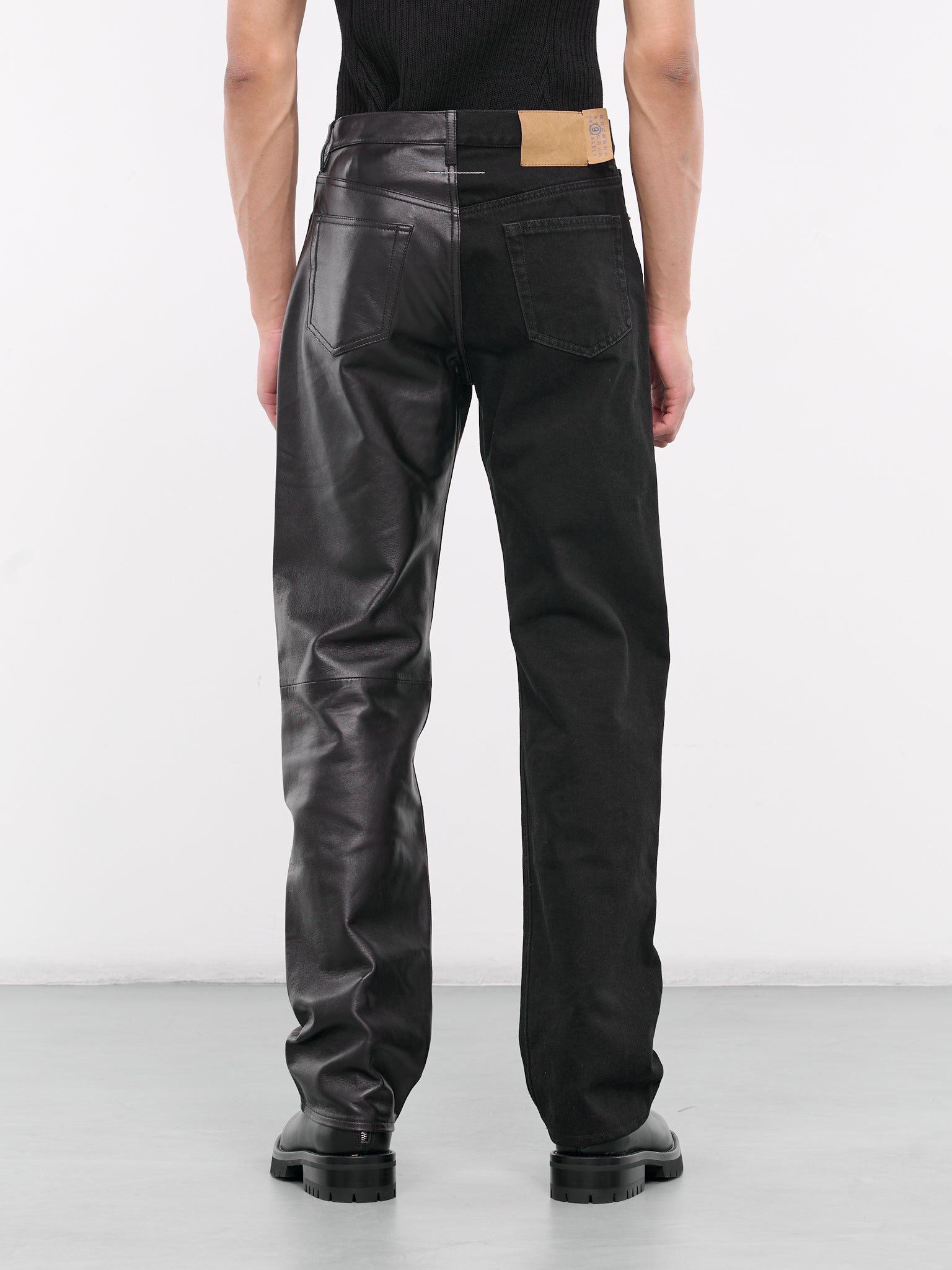 Split Denim Jeans (SH2LA0005-S30743-BLACK-BROWN)
