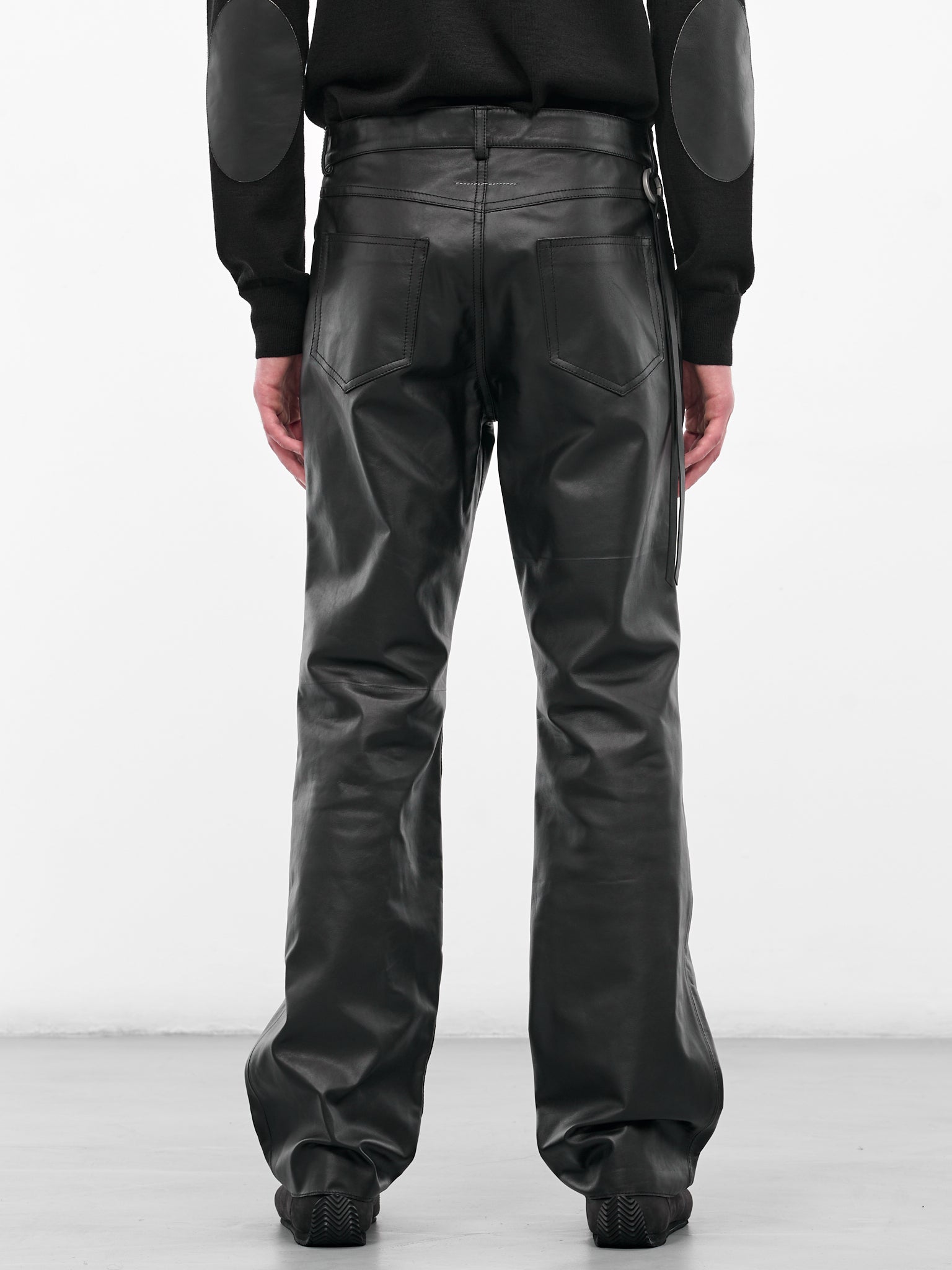 Black Leather Flared Trousers (SH2LA0029-M07005-900-BLACK)