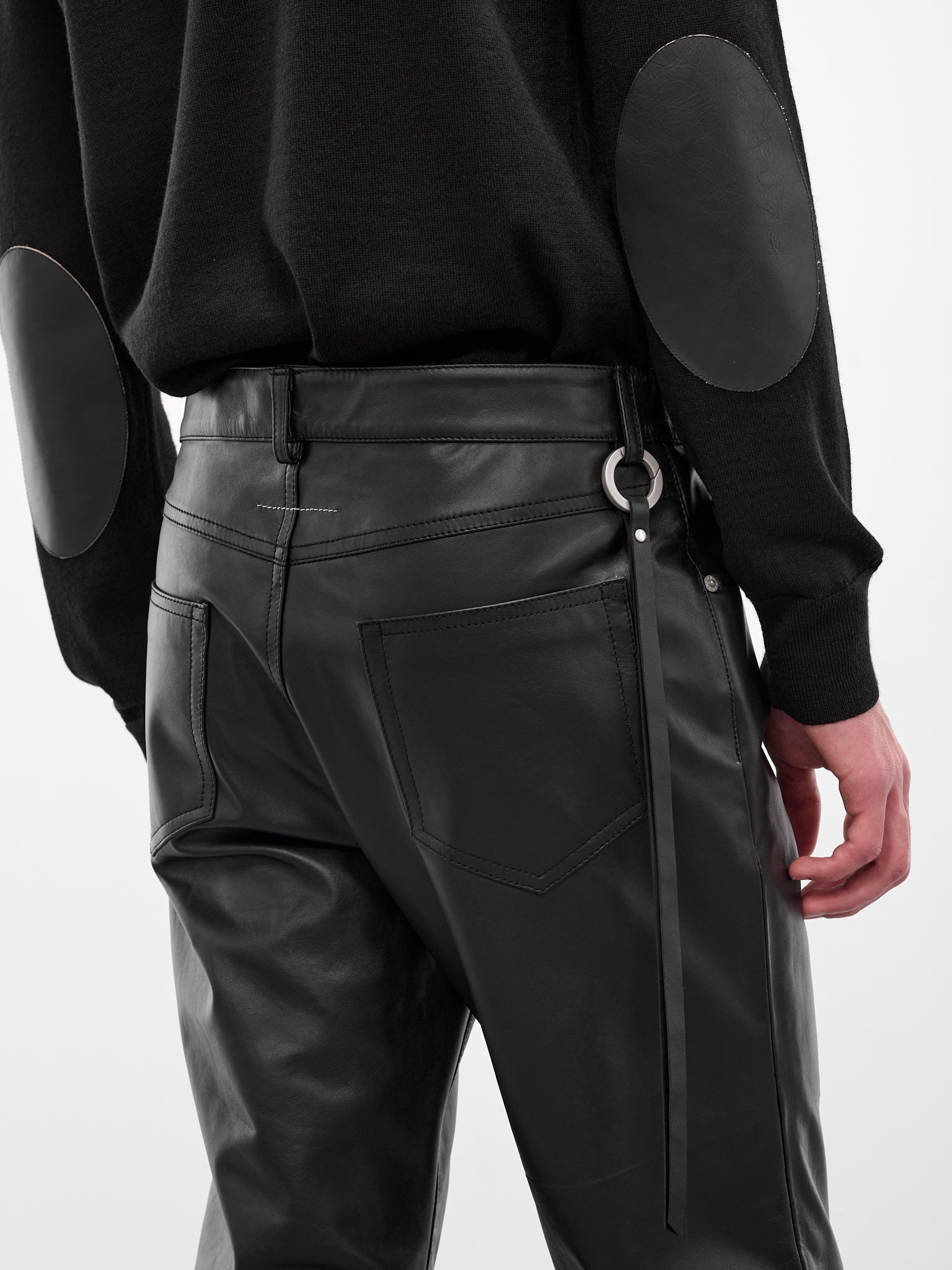 Black Leather Flared Trousers (SH2LA0029-M07005-900-BLACK)