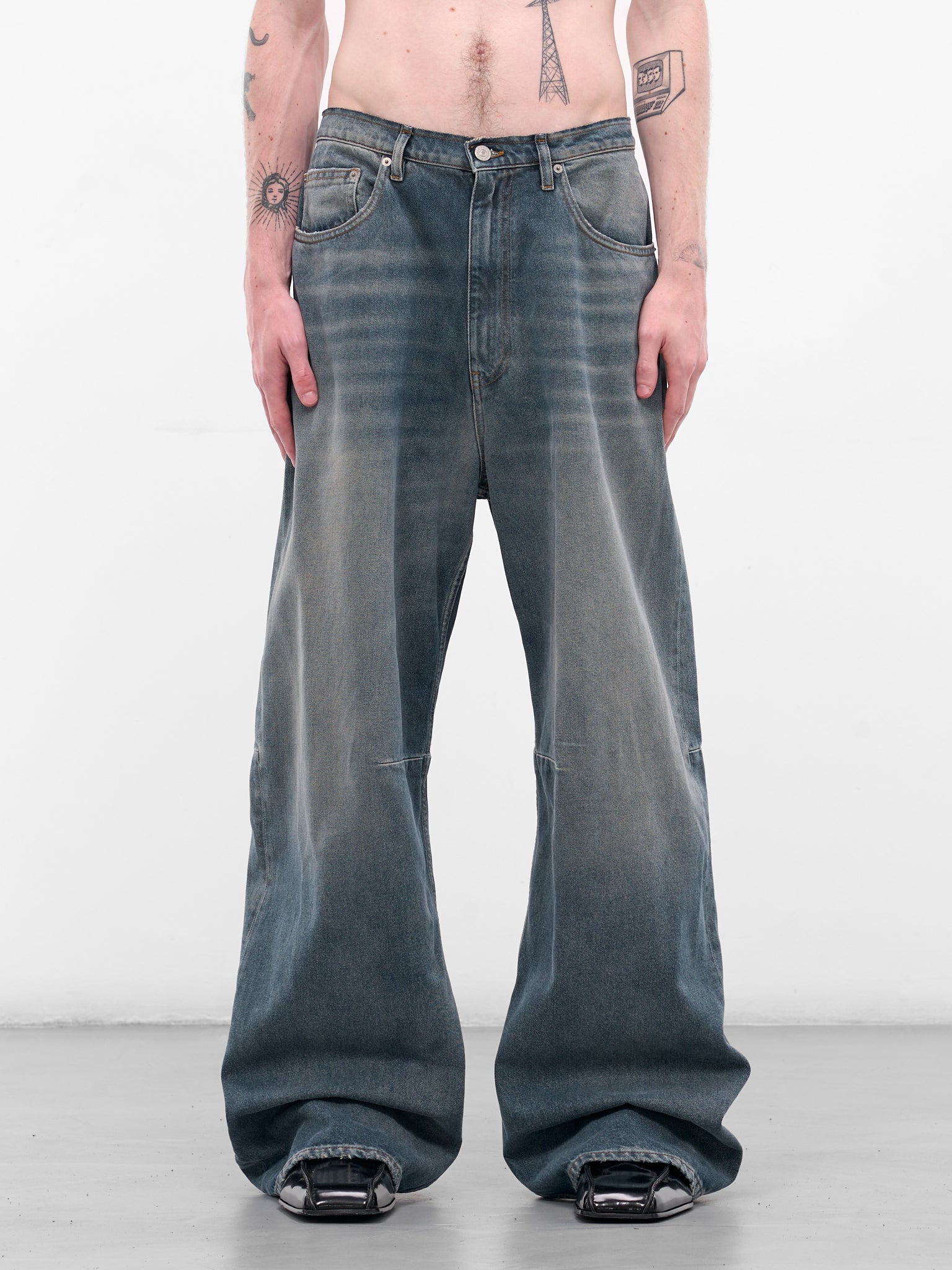 Blue Denim Wide Leg Jeans (SH2LA0039-M30017-965-DENIM-BLU)