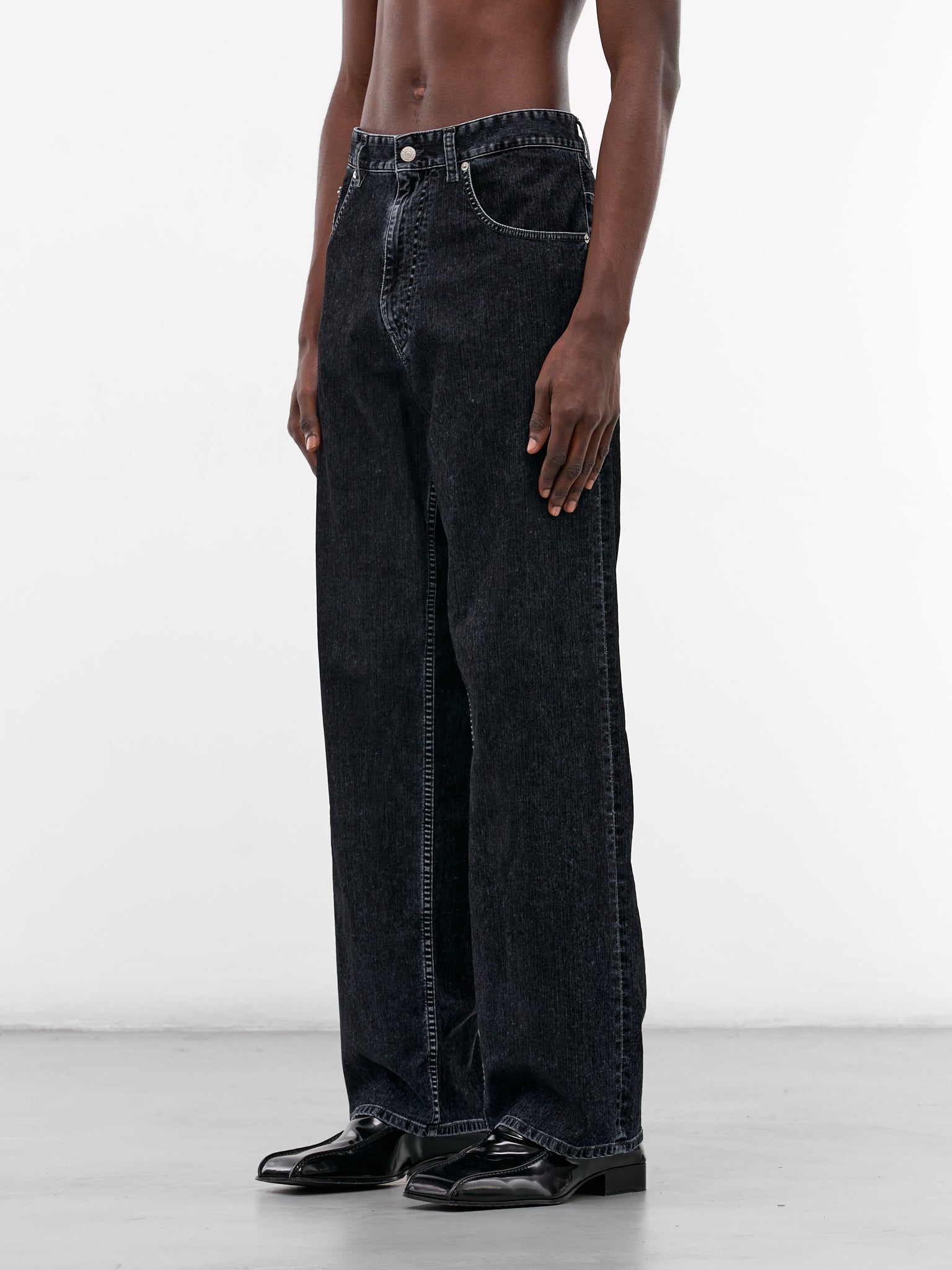 Black Denim Wide Leg Jeans (SH2LA0042-M30039-900-BLACK)