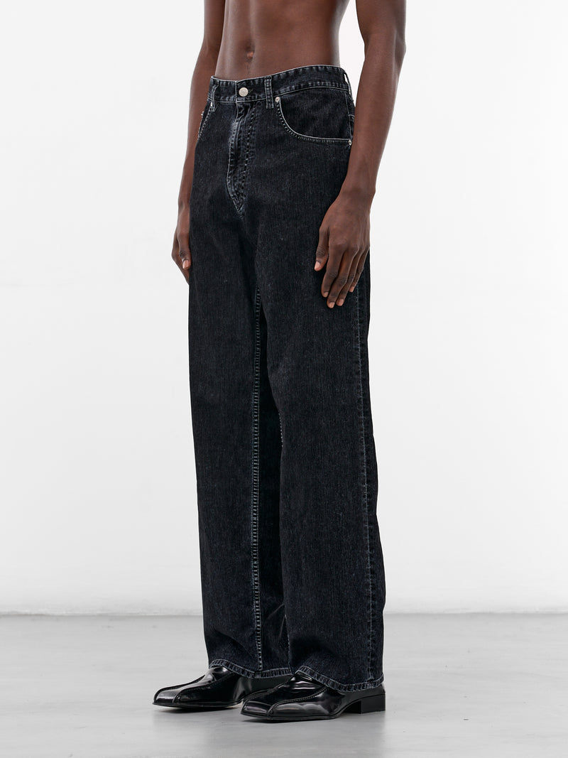 Black Denim Wide Leg Jeans (SH2LA0042-M30039-900-BLACK)