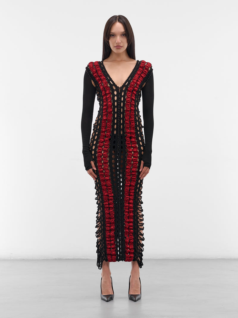 Shibari Striped Beading Maxi Dress (SHIBARI-STRIPED-BEADING-AMBER)