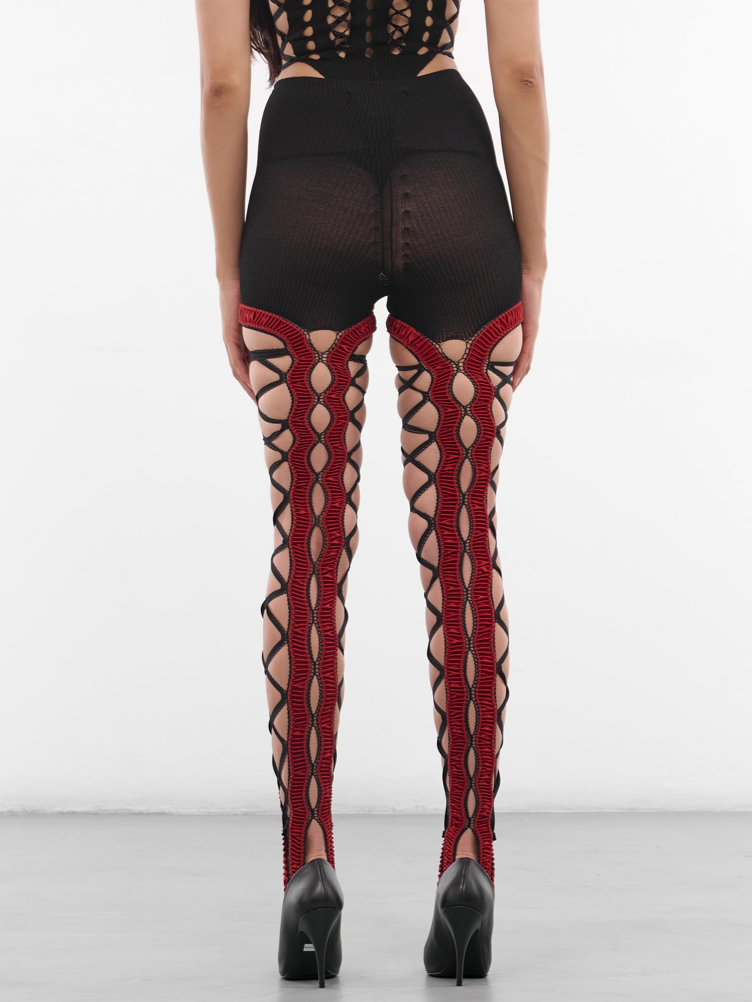 Black Shibari Knit Shorts Tights (SHIBARI-TIGHTS-AMBER-BLACK)