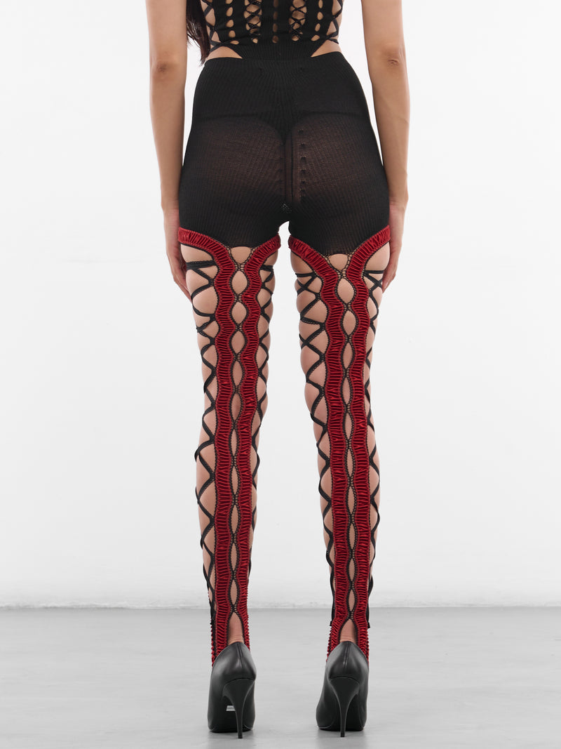 Black Shibari Knit Shorts Tights (SHIBARI-TIGHTS-AMBER-BLACK)