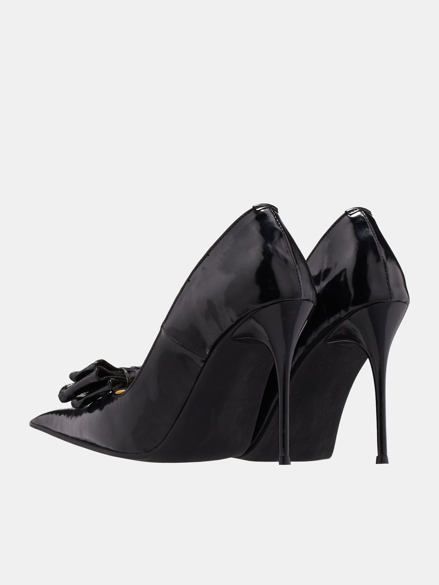 Shiny Faux Leather Pointy Heels (SHINY-FAUX-LTHR-POINTY-BLACK)