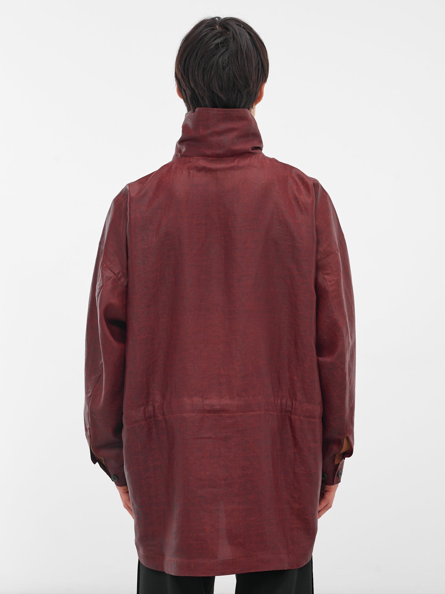 Red Shuliang Silk Button-Up Shirt (SHIRT-110-OXBLOOD)