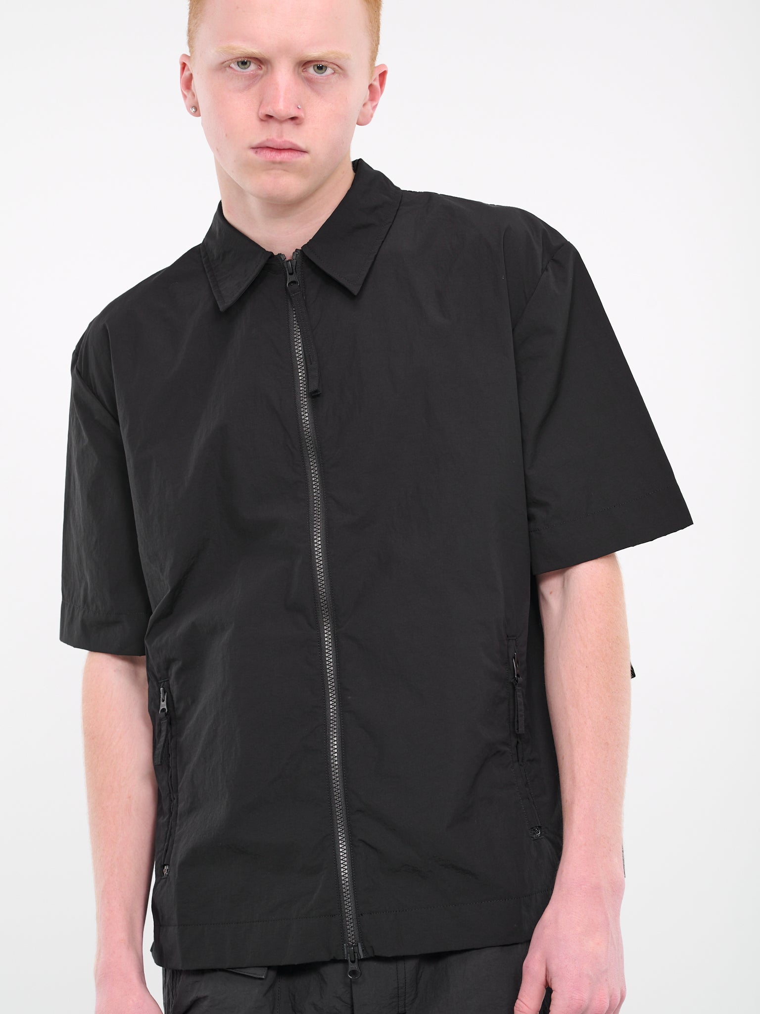Short Sleeve Zip Shirt (SHJ-01-BLACK)