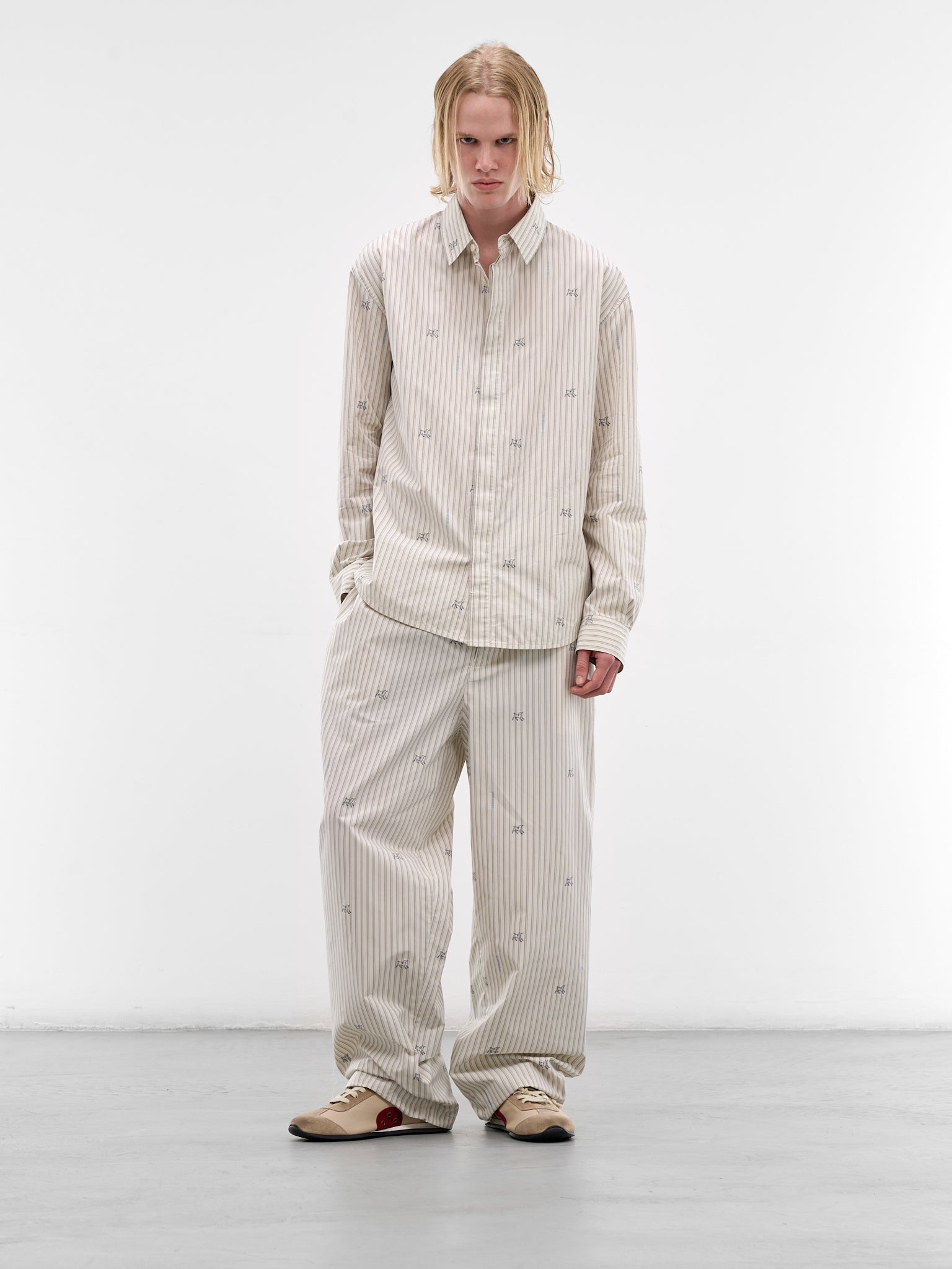 White Lamb & Stripe Pajama Pants (PAM00565AW00750-LAMB-STRIPES)