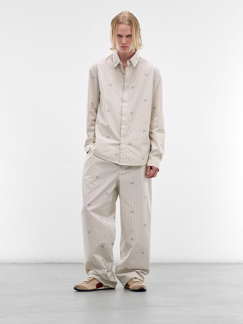 White Lamb & Stripe Pajama Pants (PAM00565AW00750-LAMB-STRIPES)