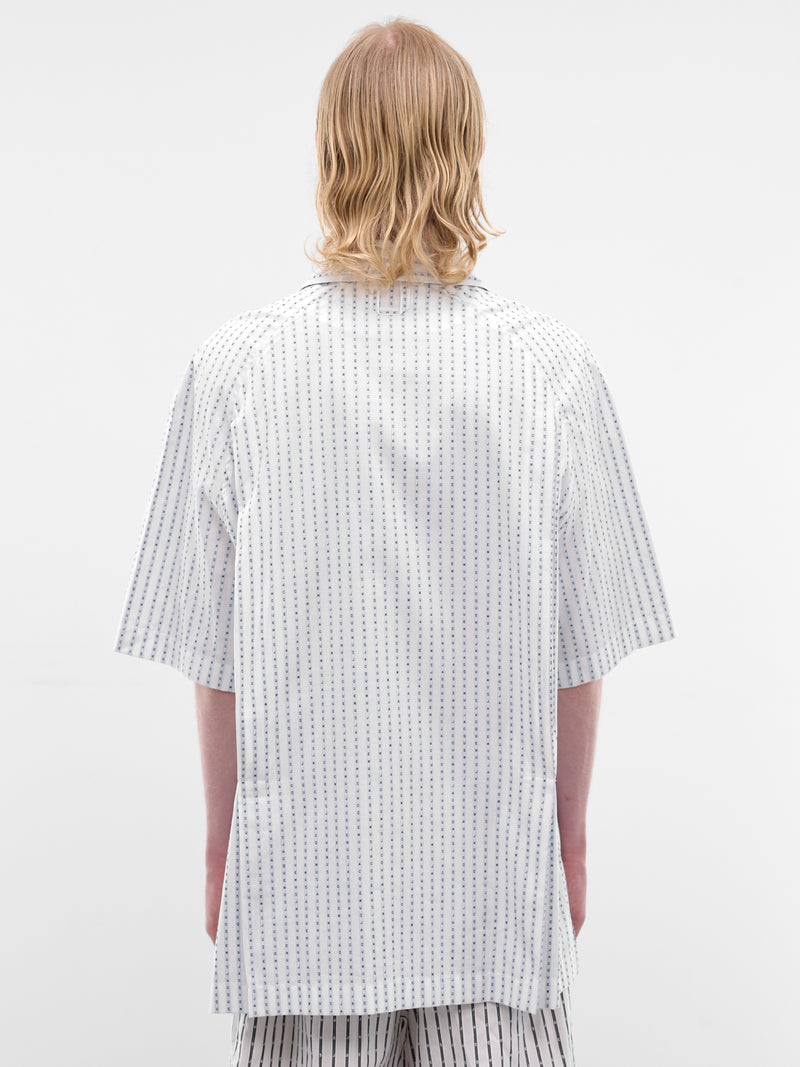 White Striped Romarin Shirt (SHM00573AW00778-LOGO-TIGHT-STR)