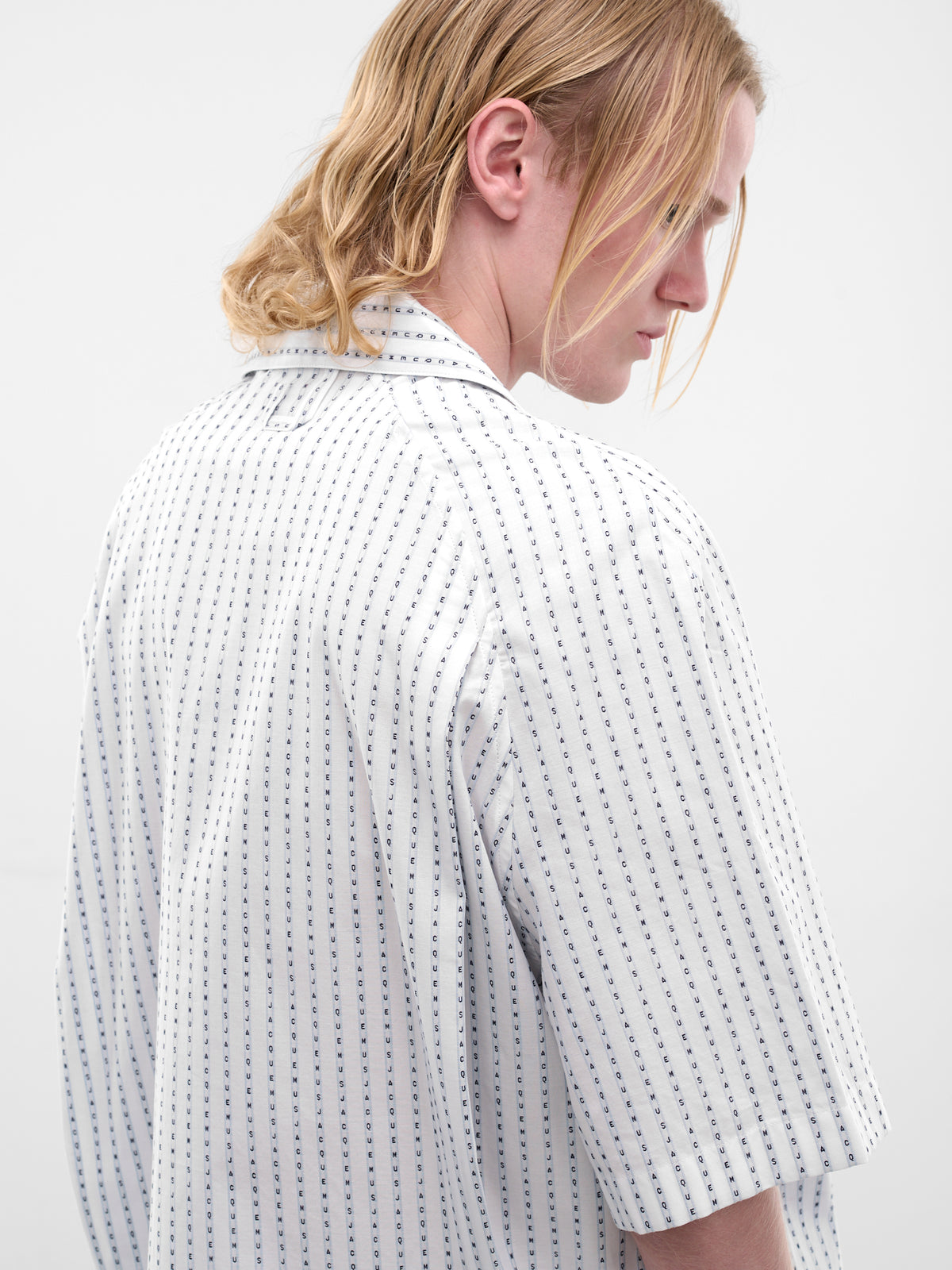 White Striped Romarin Shirt (SHM00573AW00778-LOGO-TIGHT-STR)