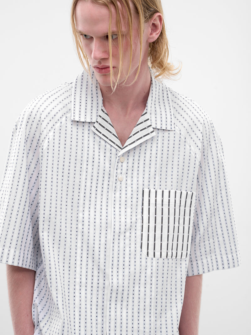 White Striped Romarin Shirt (SHM00573AW00778-LOGO-TIGHT-STR)