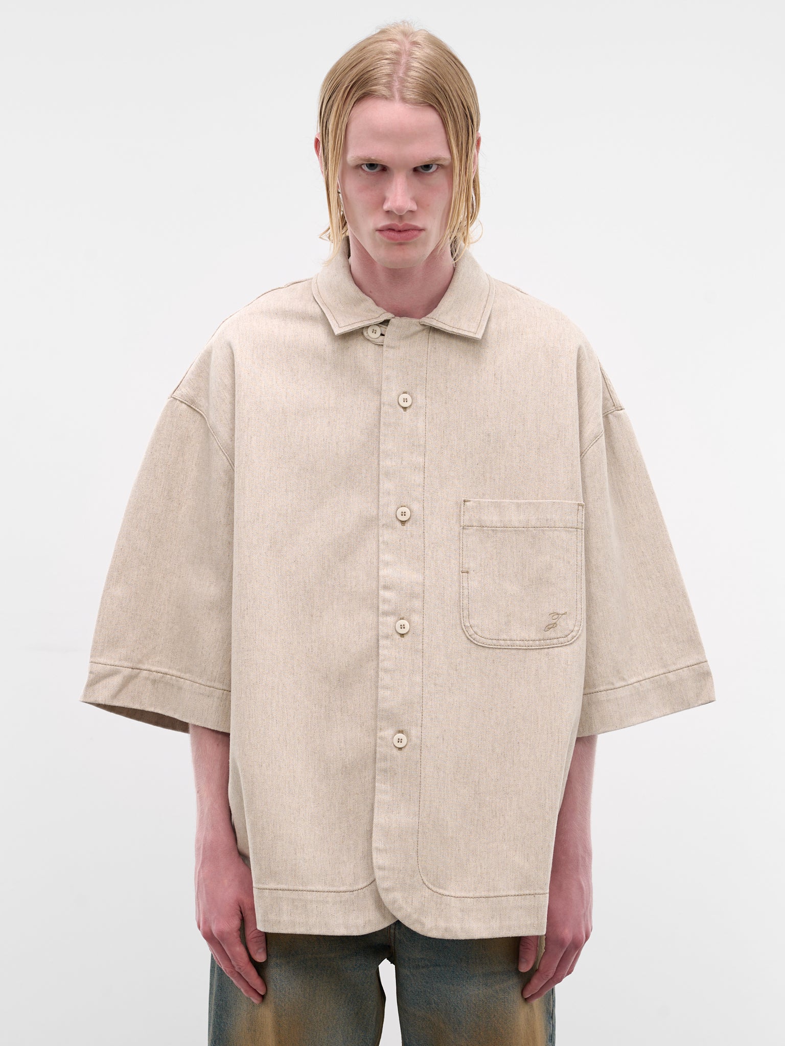 Beige Paysan De-Nîmes Denim Shirt (SHM00585AD00044-LIGHT-BEIGE)