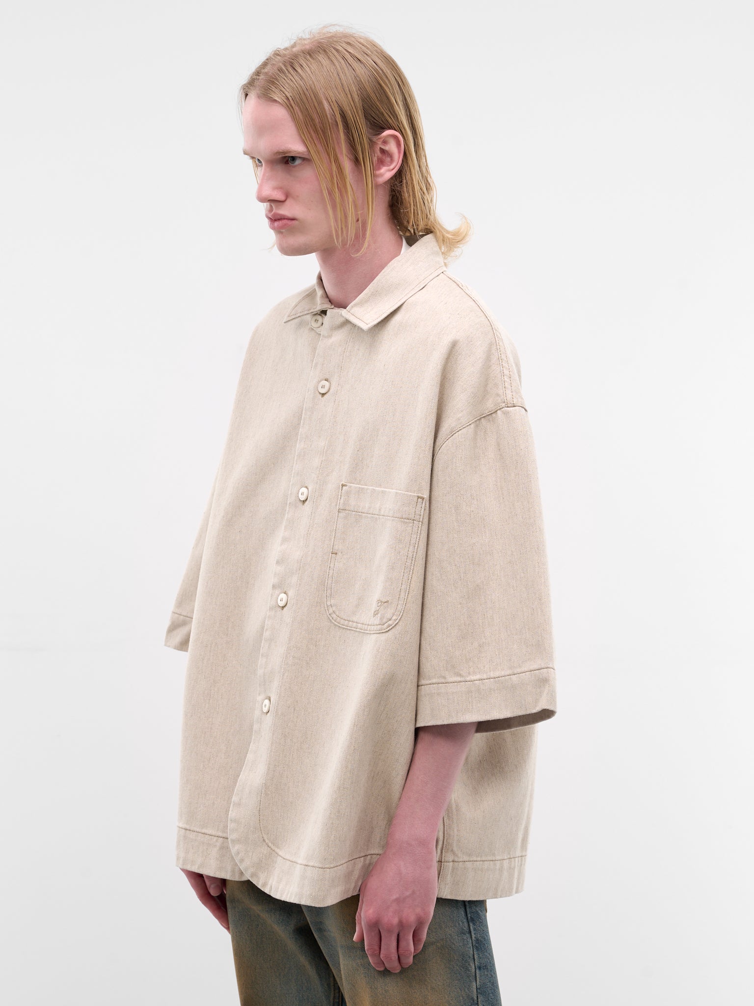 Beige Paysan De-Nîmes Denim Shirt (SHM00585AD00044-LIGHT-BEIGE)