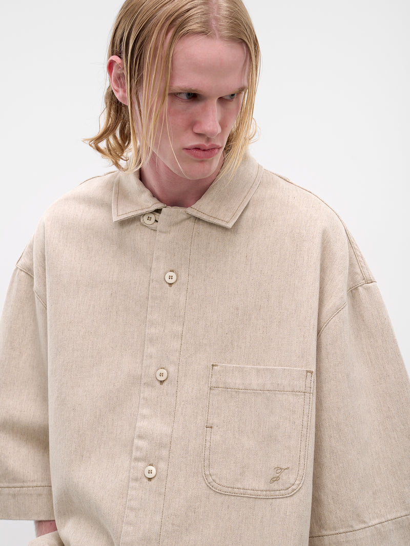 Beige Paysan De-Nîmes Denim Shirt (SHM00585AD00044-LIGHT-BEIGE)