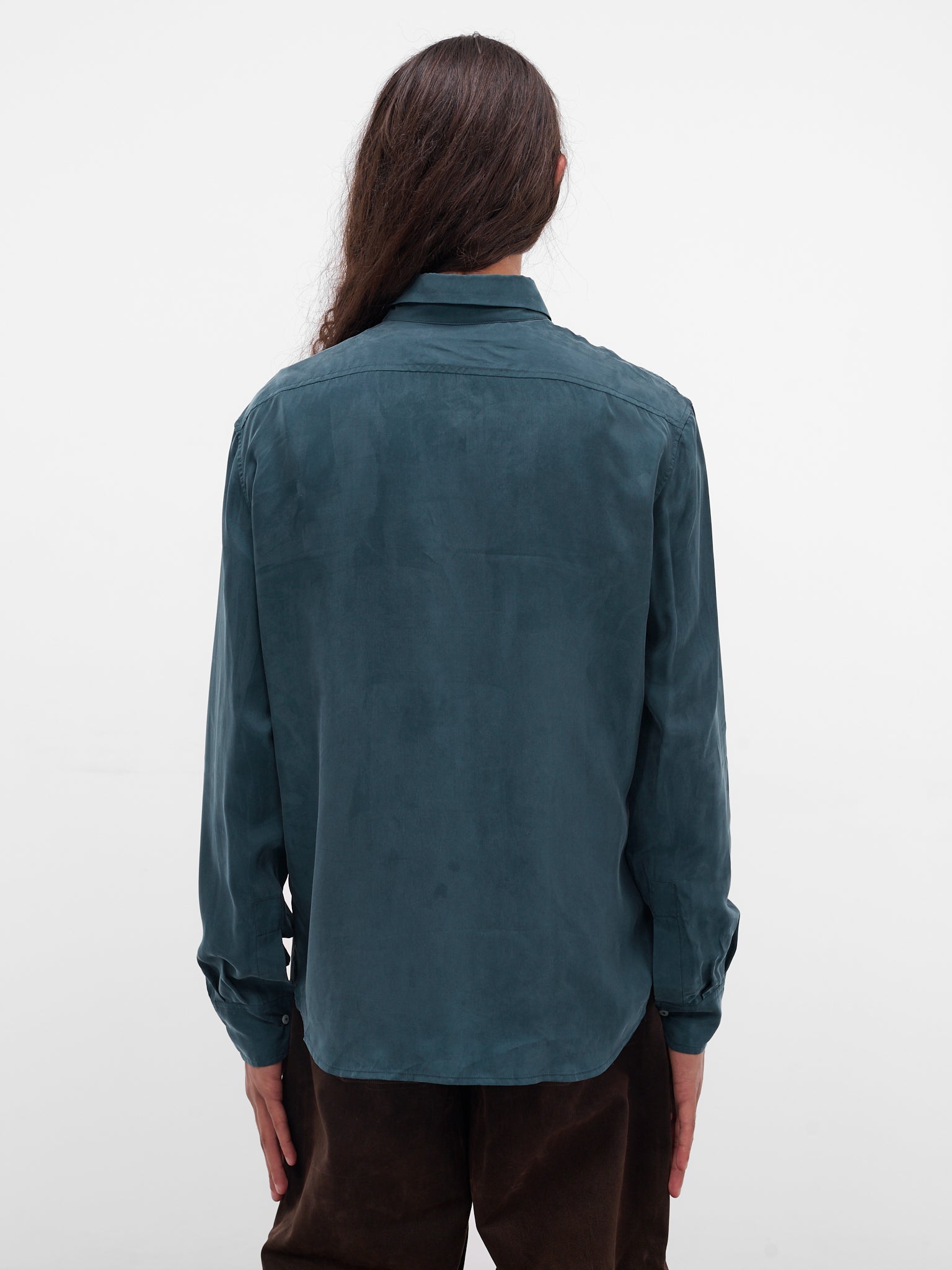 Blue Cupro-Viscose Button-Up Shirt (SHR-101-01-BLUE)