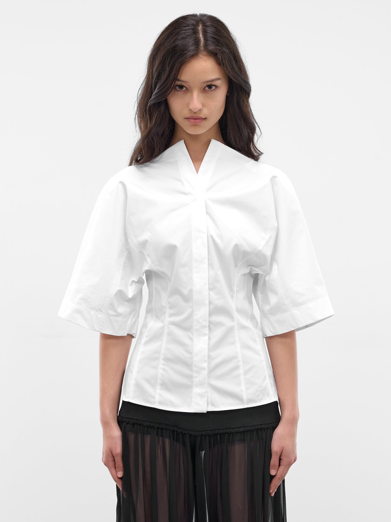 White Moisson Cotton Fitted Shirt (SHW00560AW00648-WHITE)