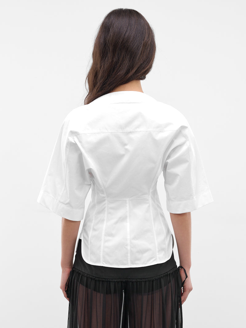 White Moisson Cotton Fitted Shirt (SHW00560AW00648-WHITE)
