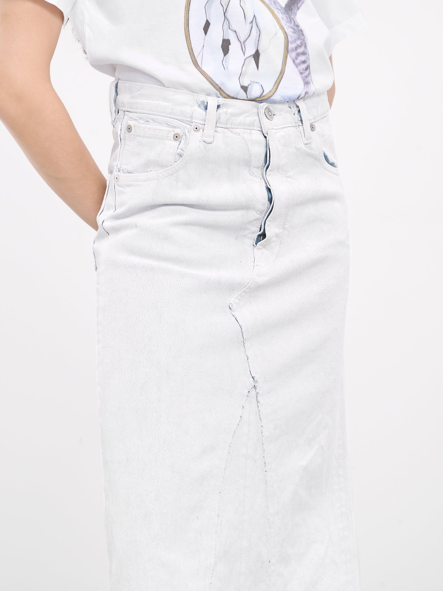 Painted Denim Maxi Skirt (SI0MA0002-S30561-967-DENIM)