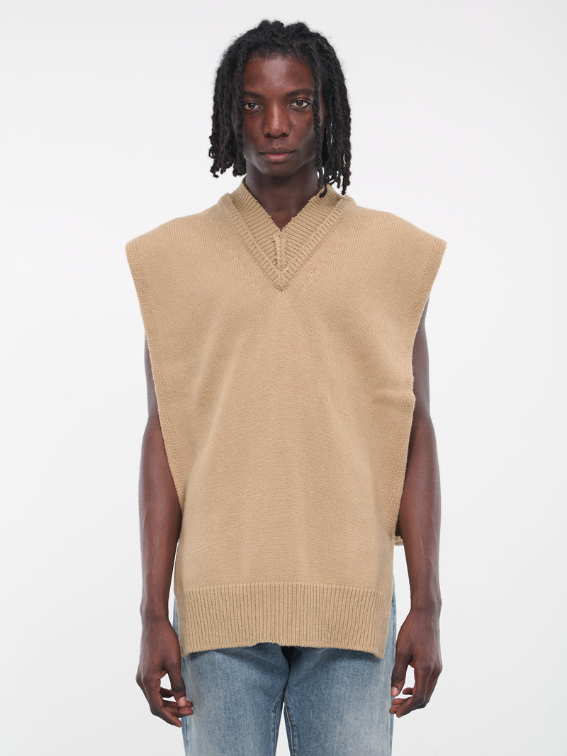 Distressed Knit Vest (SI1TH0001-S18064-BROWN)