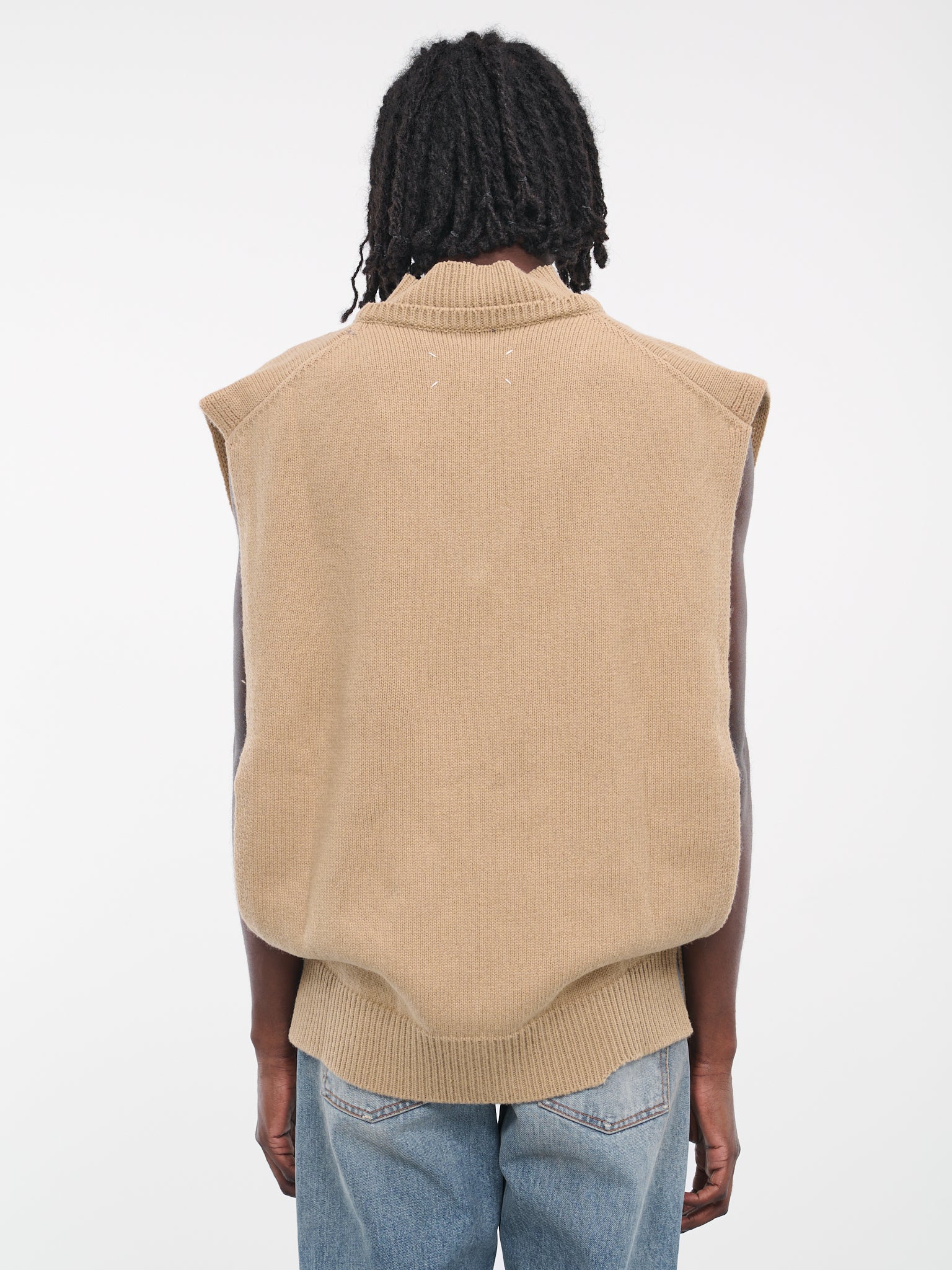 Distressed Knit Vest (SI1TH0001-S18064-BROWN)