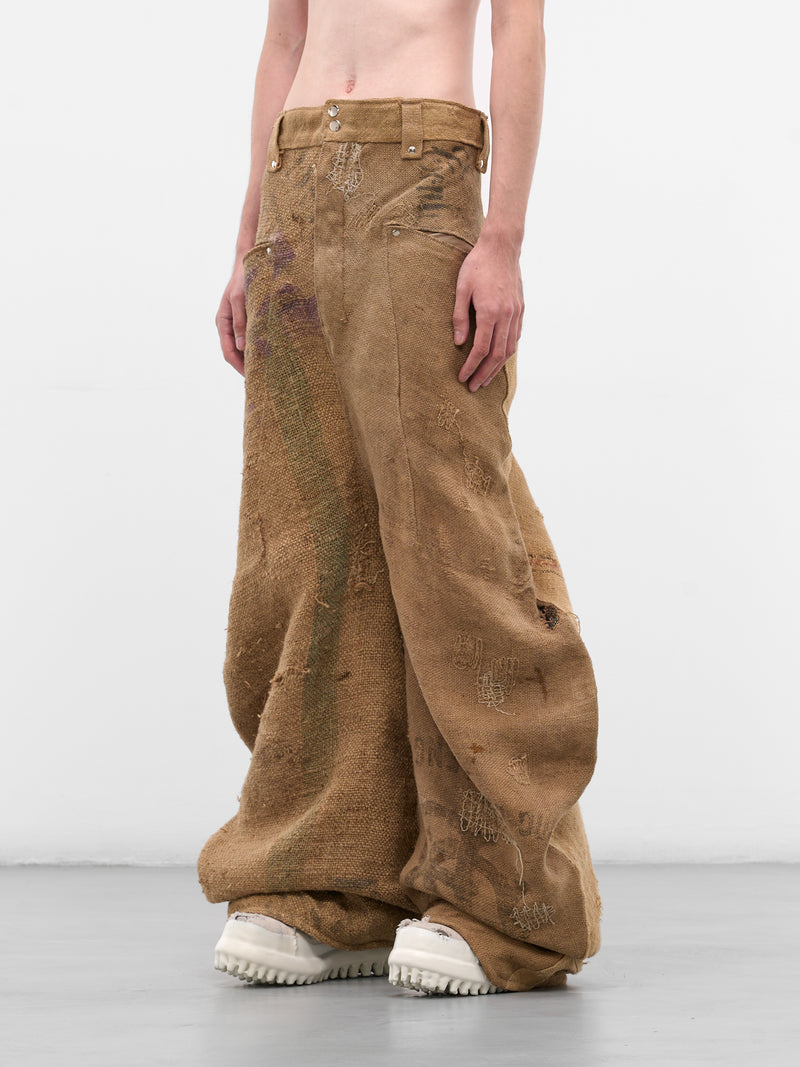 Brown Sirwal Upcycled Patchwork Trousers (SIRWAL-PANTS-BROWN)