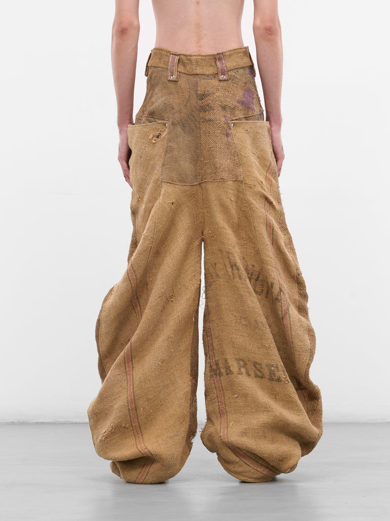 Brown Sirwal Upcycled Patchwork Trousers (SIRWAL-PANTS-BROWN)