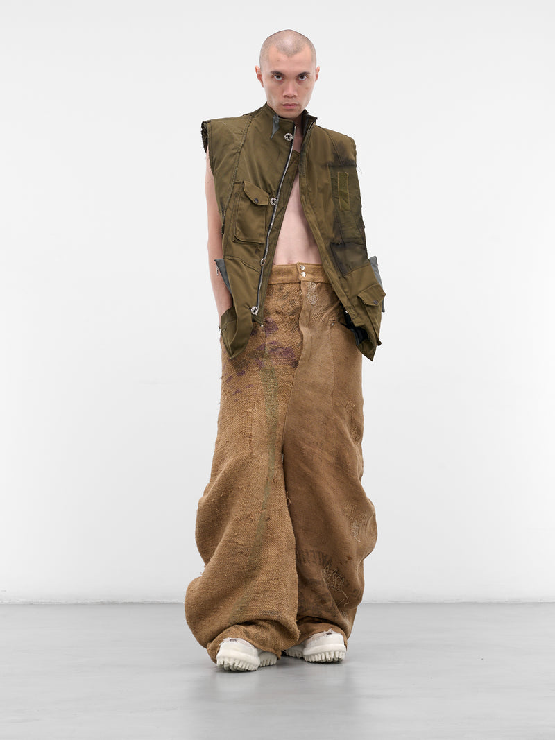 Brown Sirwal Upcycled Patchwork Trousers (SIRWAL-PANTS-BROWN)