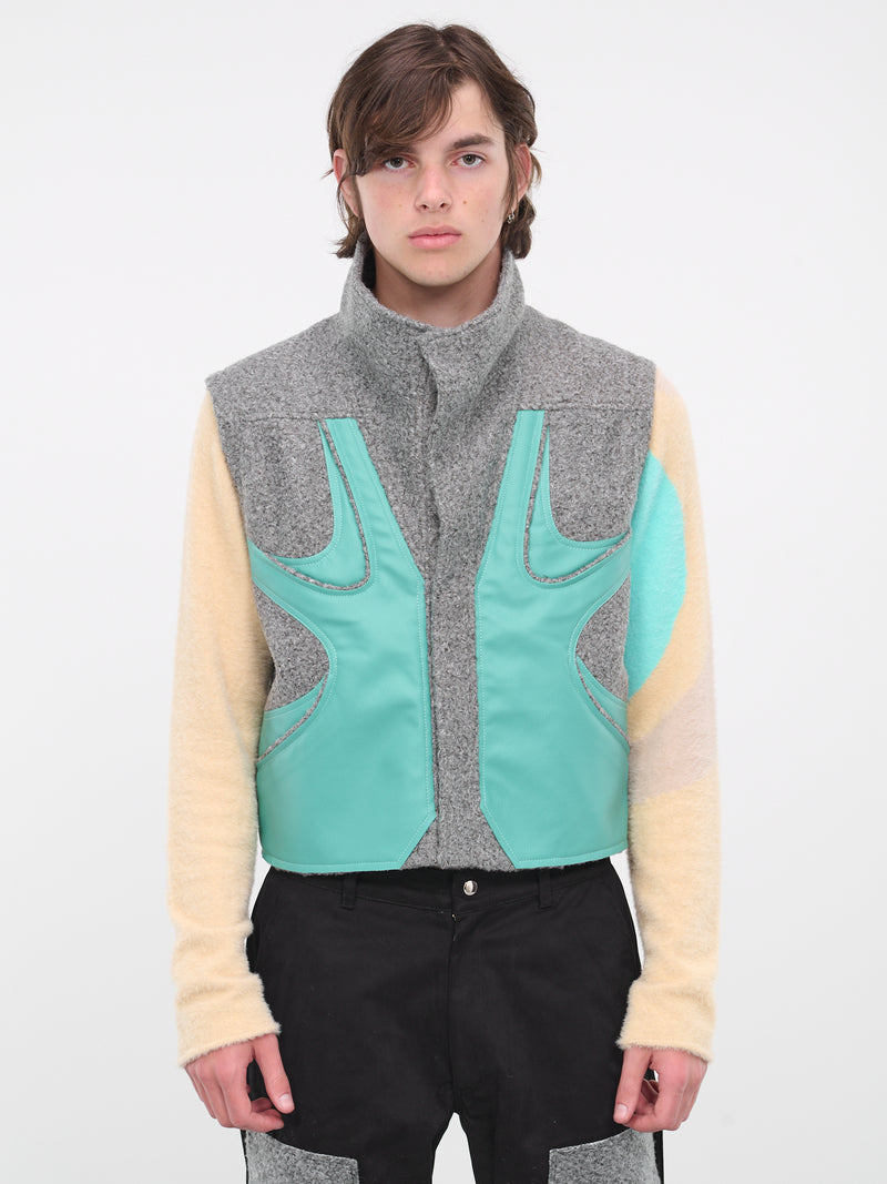 Patched Vest (SJV02G-BOXY-GREY-TURQUOISE-GRE)