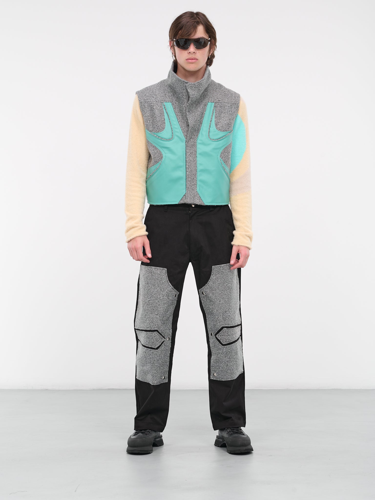 Patched Vest (SJV02G-BOXY-GREY-TURQUOISE-GRE)