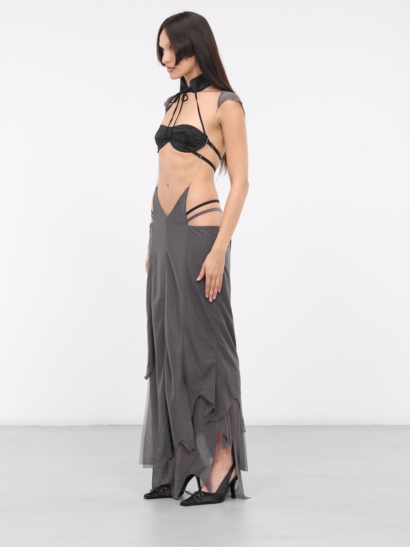 Draped Strap Dress (SK-03-GR-GREY)