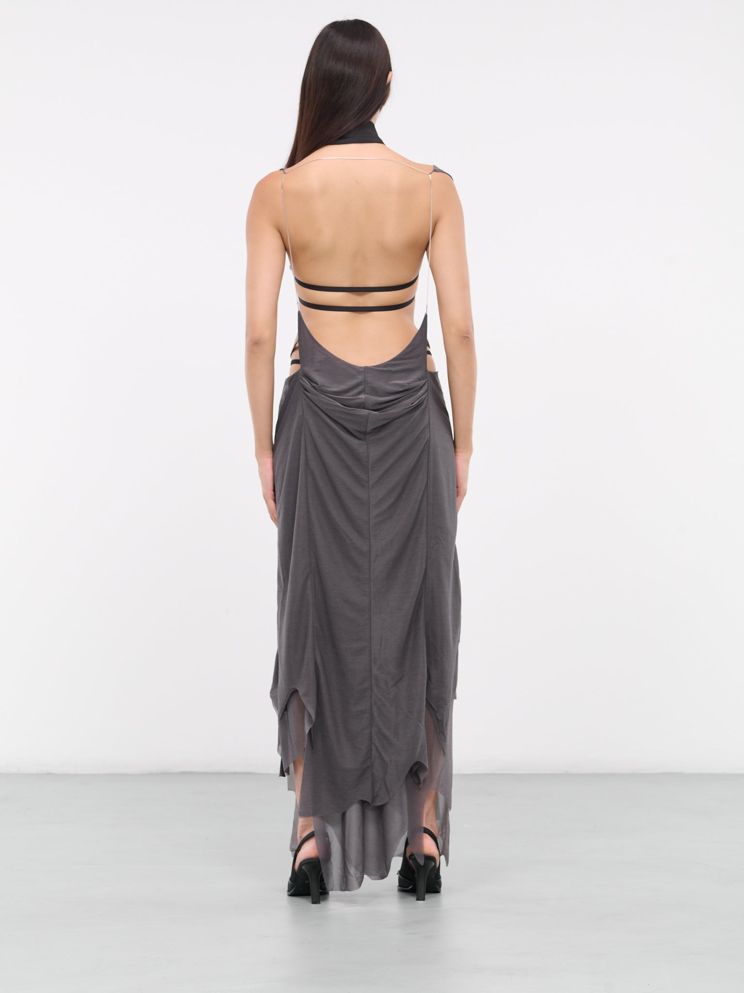 Draped Strap Dress (SK-03-GR-GREY)