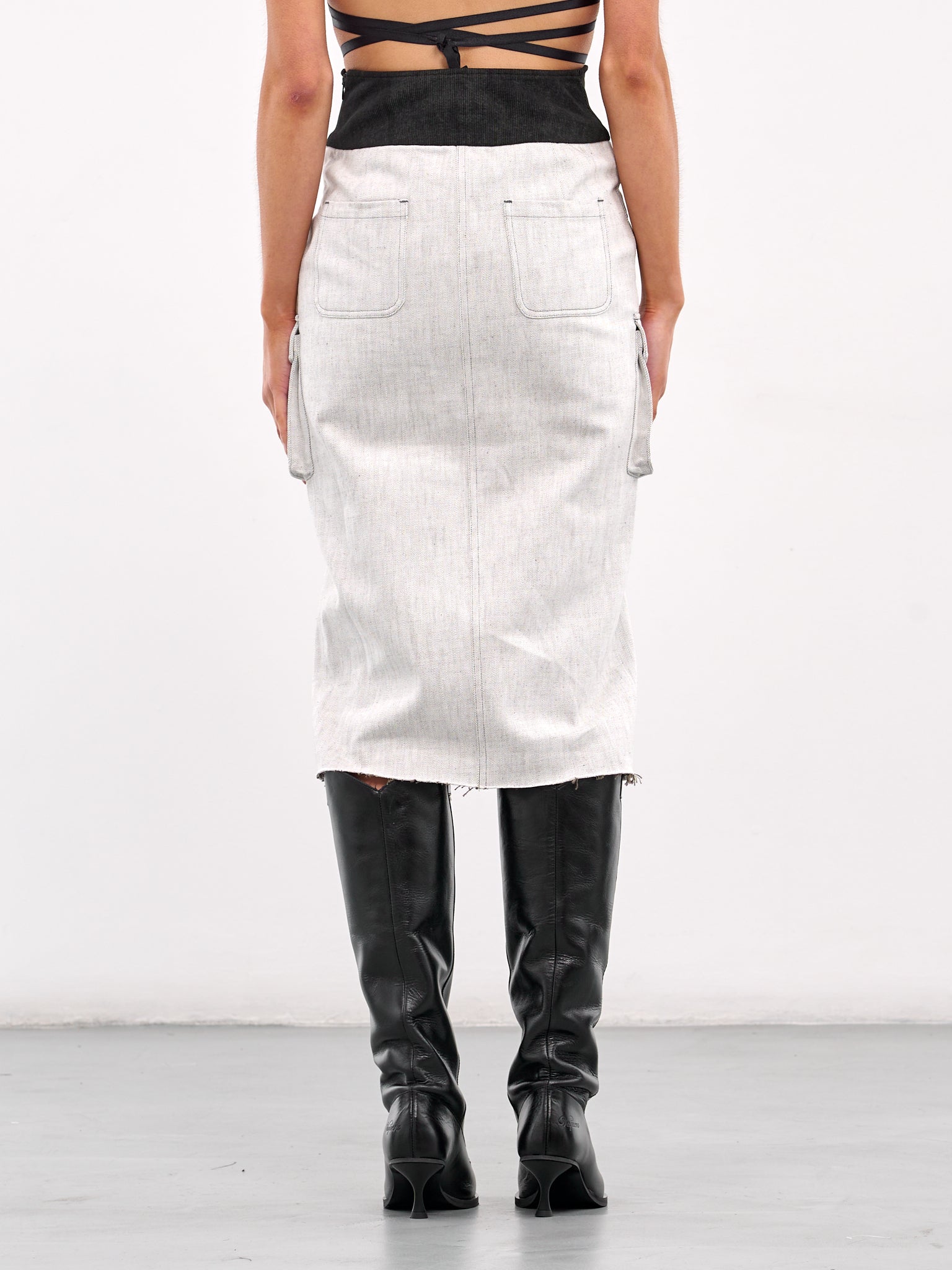 Cargo Midi Skirt (SK-04WH-OFF-WHITE)