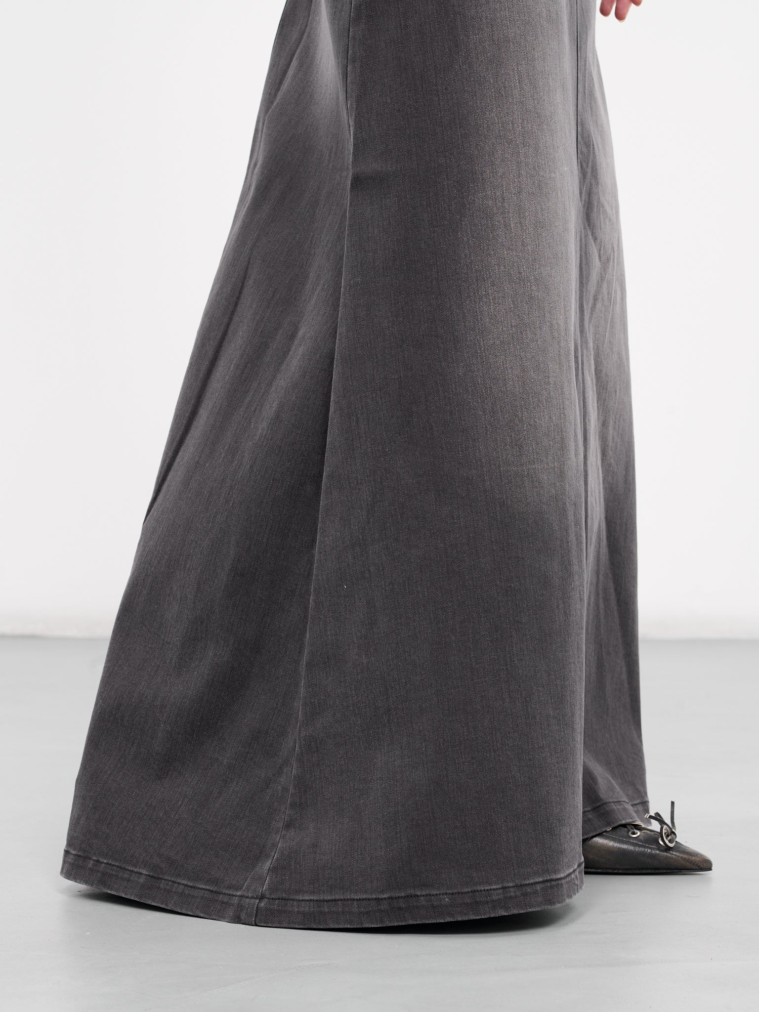 Denim Washed Long Skirt (SK-08BK-BLACK)