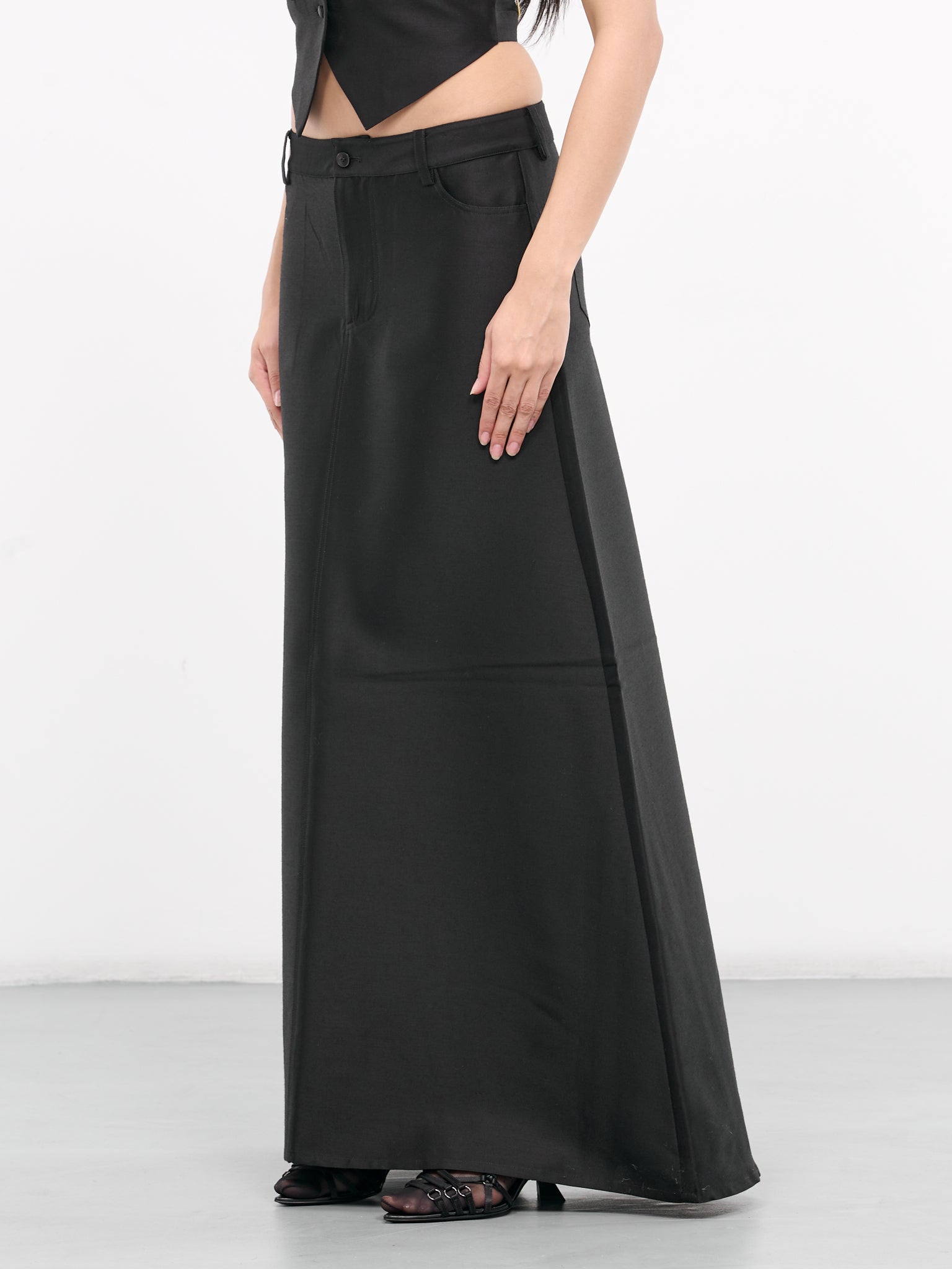 A-Shape Long Skirt (SK-14BK-BLACK)